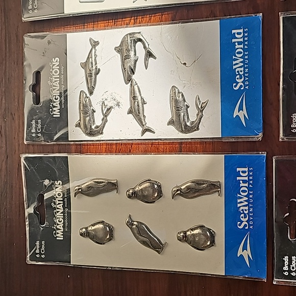 NEW 6 sheets total 35 SeaWorld brads stickers scrapbooking - Picture 2 of 14